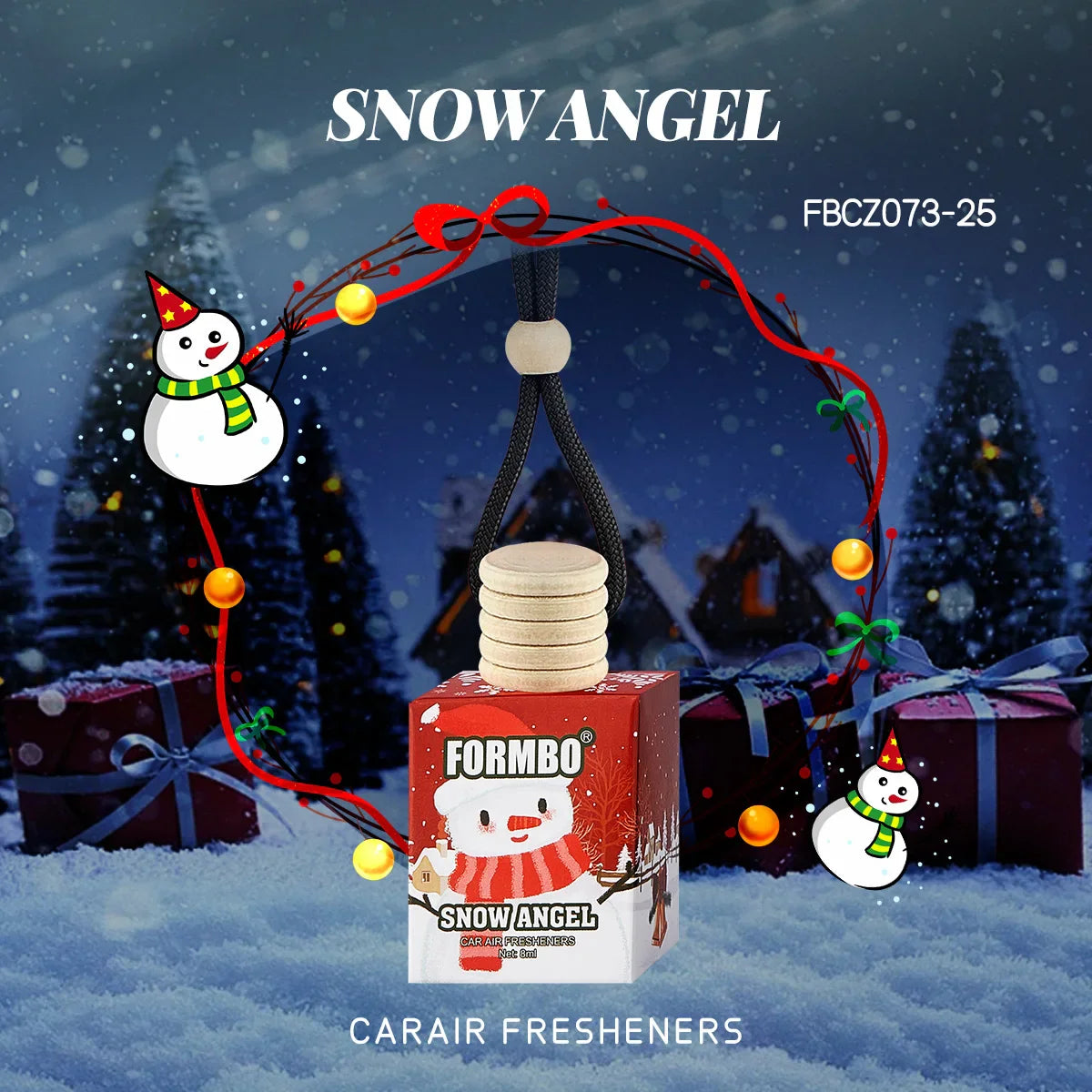FORMBO Christmas Snowman Car Air Freshener – 4 Scents, 8ml