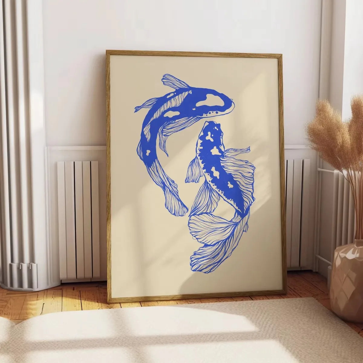 Japanese Red Koi Fish Canvas Print | Minimalist Wall Art