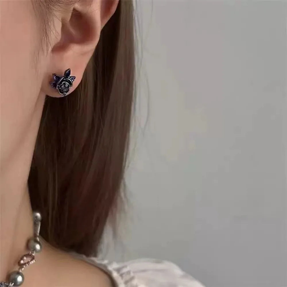 Purple Iris Pendant Earrings High End Niche Design Minimalist Temperament Fairy Style Ear Studs for Women's Exquisite Versatile Peaceful Pleasures Health and Wellness earring 2