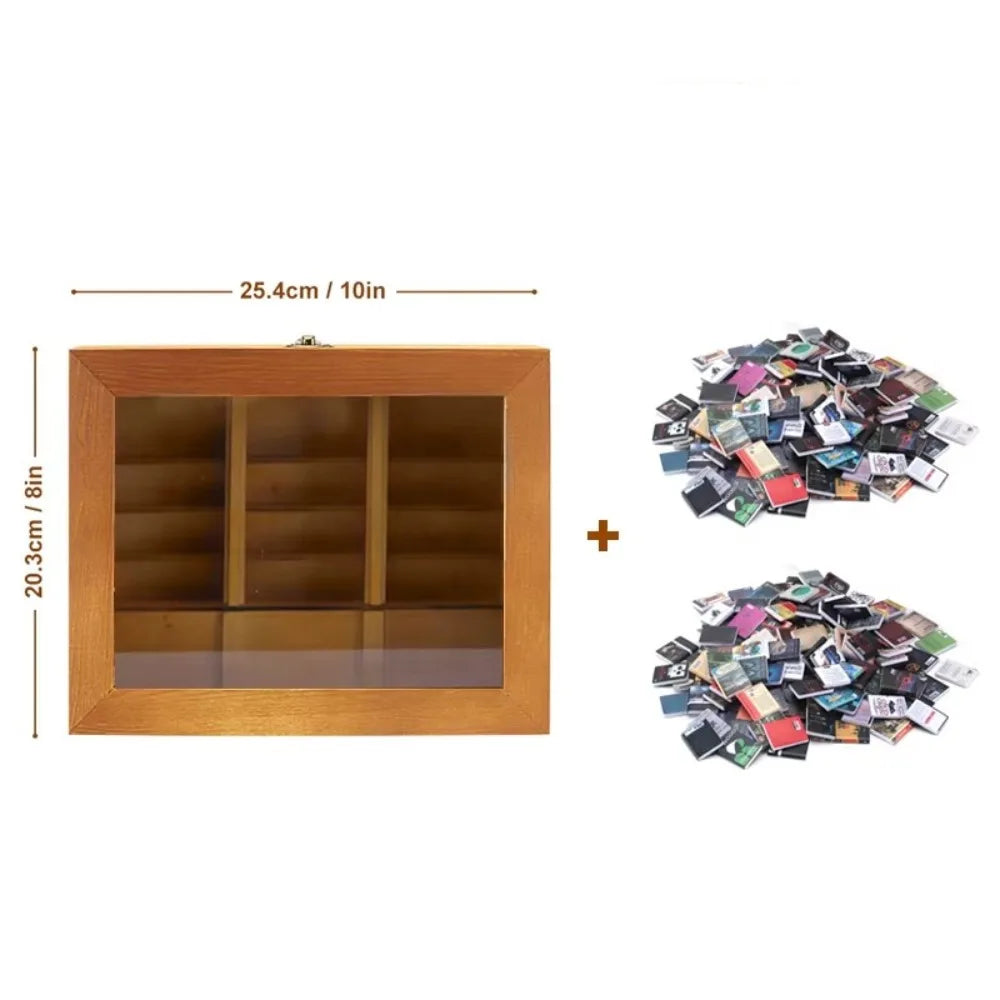 Miniature Wooden Bookshelf Fidget Sensory Desk Decor Toy