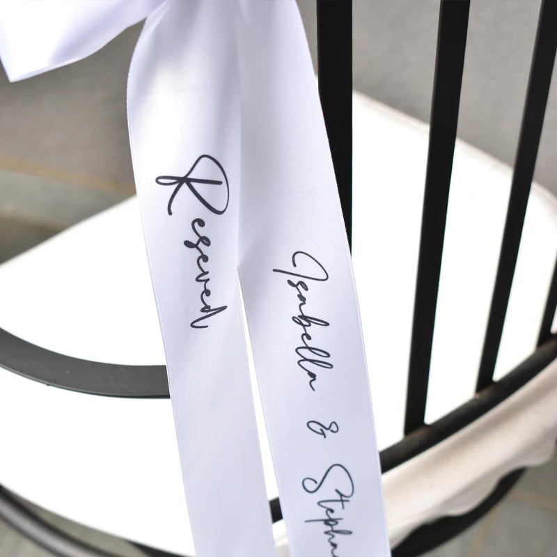 Personalized Wedding Chair Ribbon Tags Reserved Seating – 5 Pack Wedding Chair Tags Peaceful Pleasures Health and Wellness