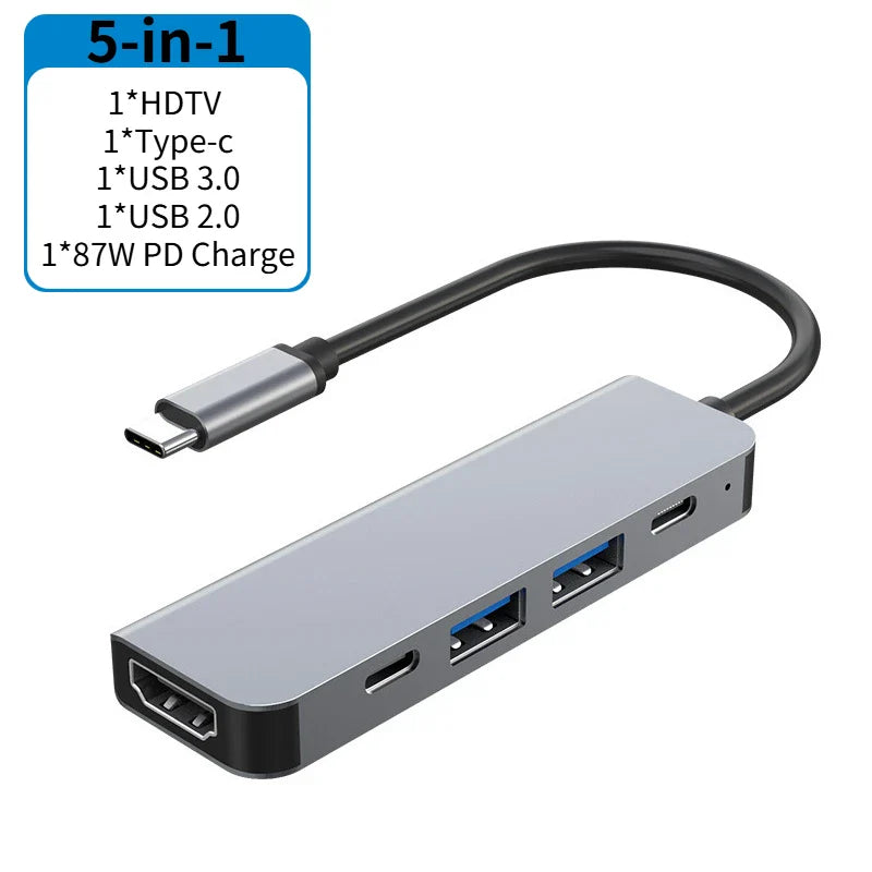 USB-C Docking Station – 4K HDMI, USB 3.0, SD/TF & PD Charging