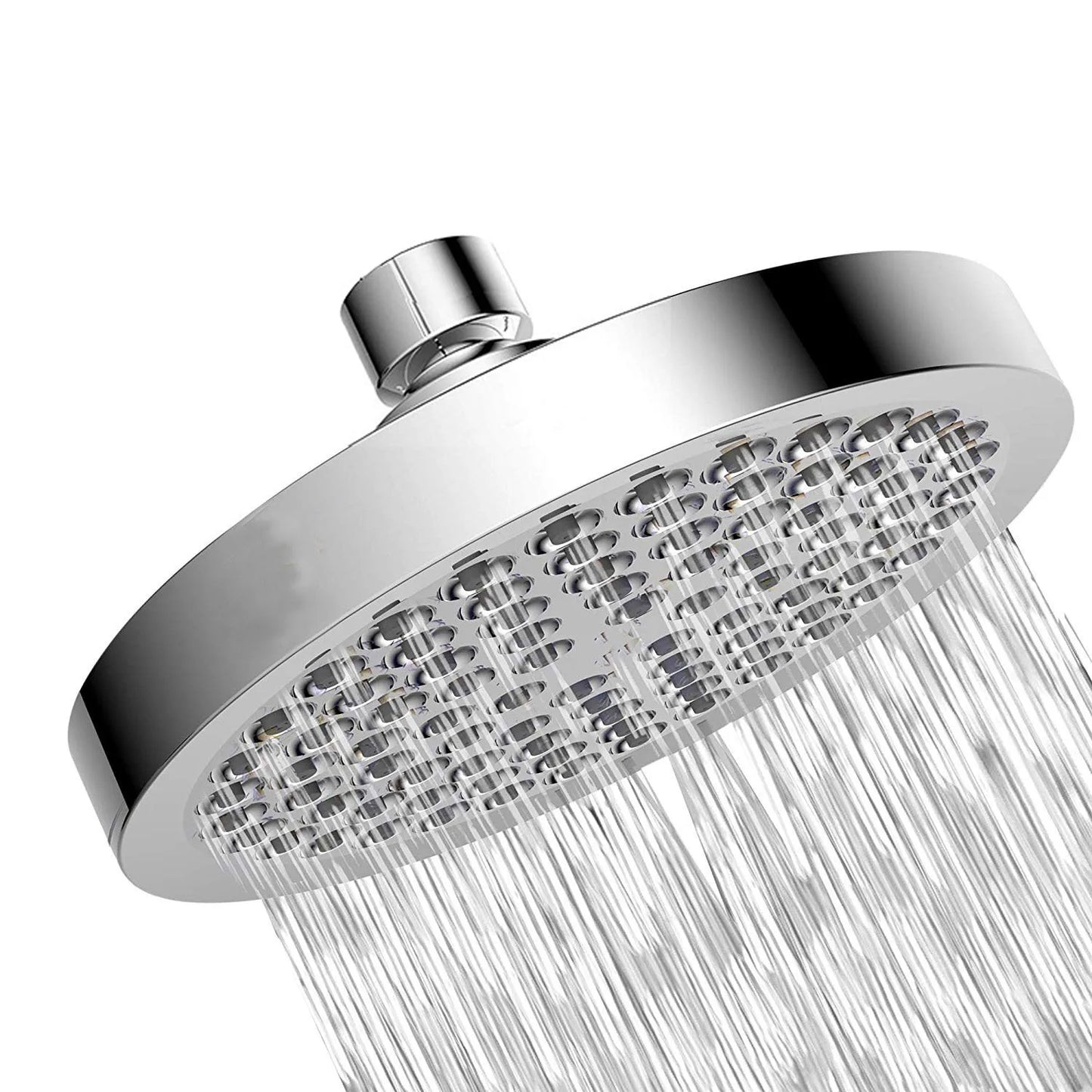 6-Inch Round Electroplated Shower Head with Extension Arm