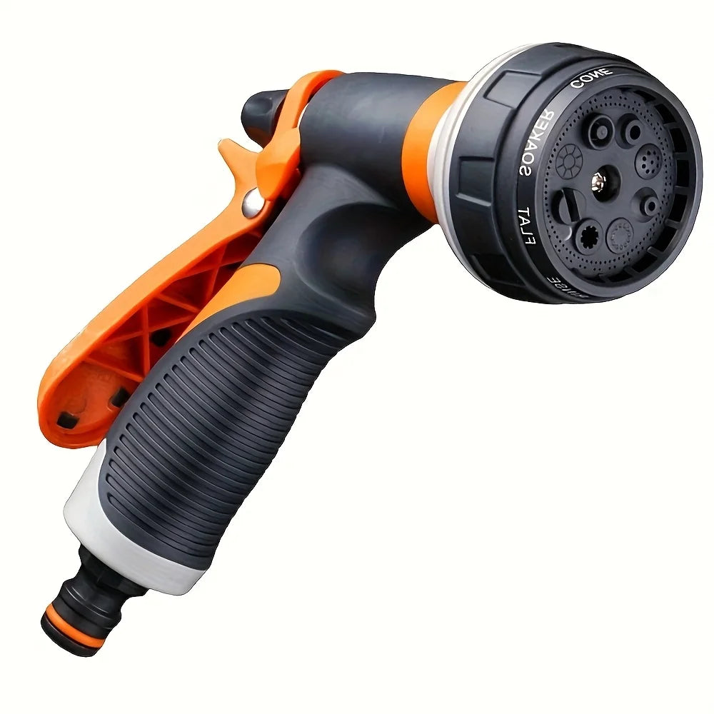 8-Mode High Pressure Garden Spray Gun & Adjustable Hose Nozzle Garden Hose Nozzle Peaceful Pleasures Health and Wellness B