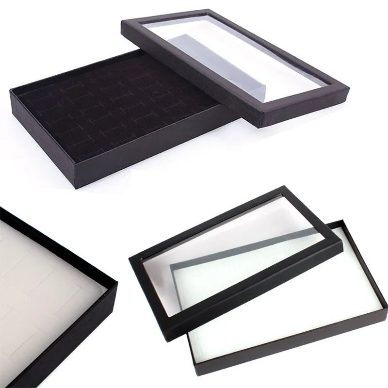 36-Slot Earring & Ring Display Tray | Transparent Jewelry Case