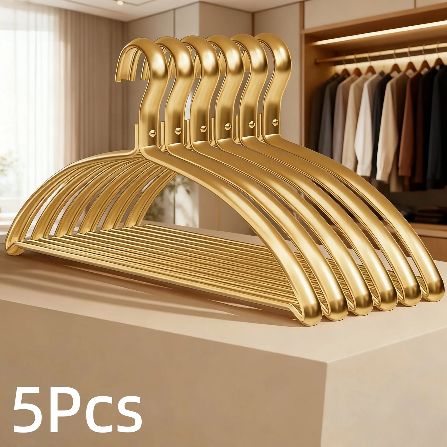 Gold Metal Clothes Hangers 5/10 Pack – Heavy Duty Suit Hangers