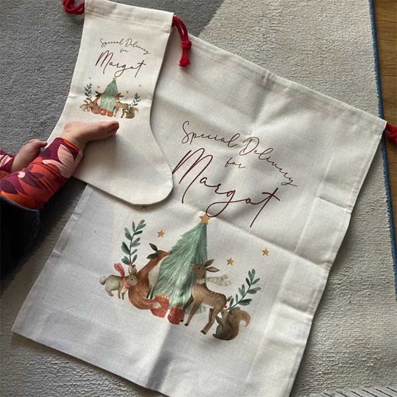 Personalised Woodland Animal Christmas Sack | Kids Gift Bag