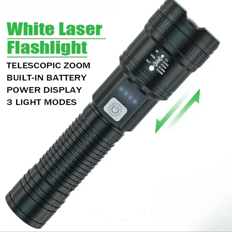 Multi-functional Outdoor Flashlight Charging Portable Outdoor Super Bright Home Multi-functional Patrol Long Shot Peaceful Pleasures Health and Wellness Black-Zoom Light