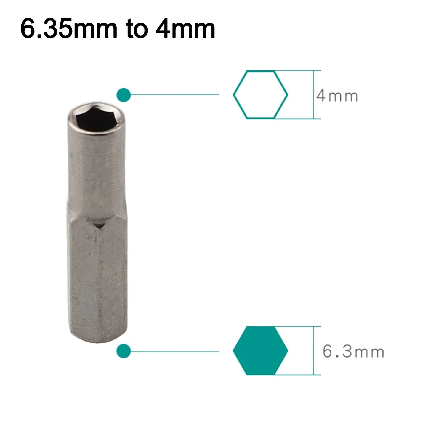 6.35mm & 4mm Magnetic Hex Screwdriver Bit Adapter Socket