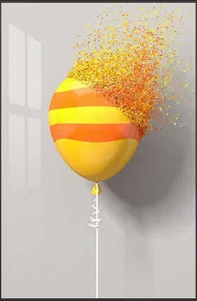 Colorful Balloons & Ribbons Canvas Wall Art Print | Modern Decor