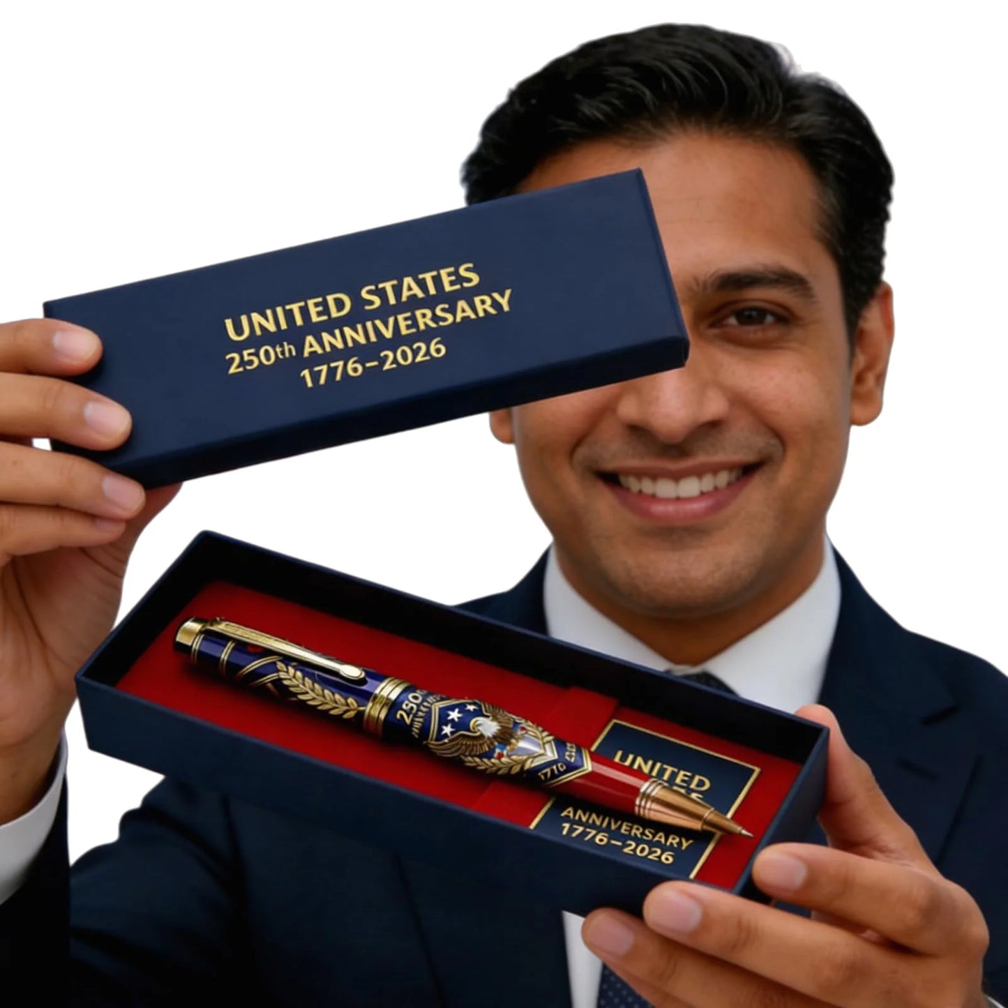 1-3PCS USA 250th Anniversary Souvenir Ballpoint Pen With Gift Box Limited Commemorative Writing Tool For Collectors 1776-2026 Peaceful Pleasures Health and Wellness