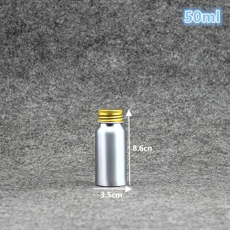 Gold Aluminum Refillable Travel Bottle 50ml–250ml Screw Cap
