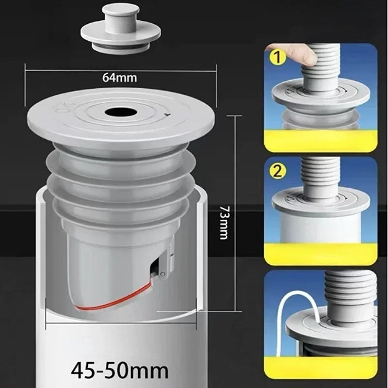 Silicone Bathroom Floor Drain Pipe Deodorizing Sink Drain Filter Sealing Ring Bathrooms Accessories Drains Dish Drainer Items Peaceful Pleasures Health and Wellness 45-50mm 1 PC