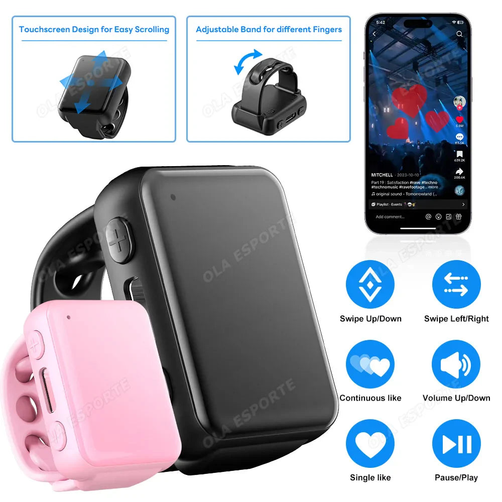 Smart Bluetooth Ring Remote – Selfie, Scroll & Page Turner