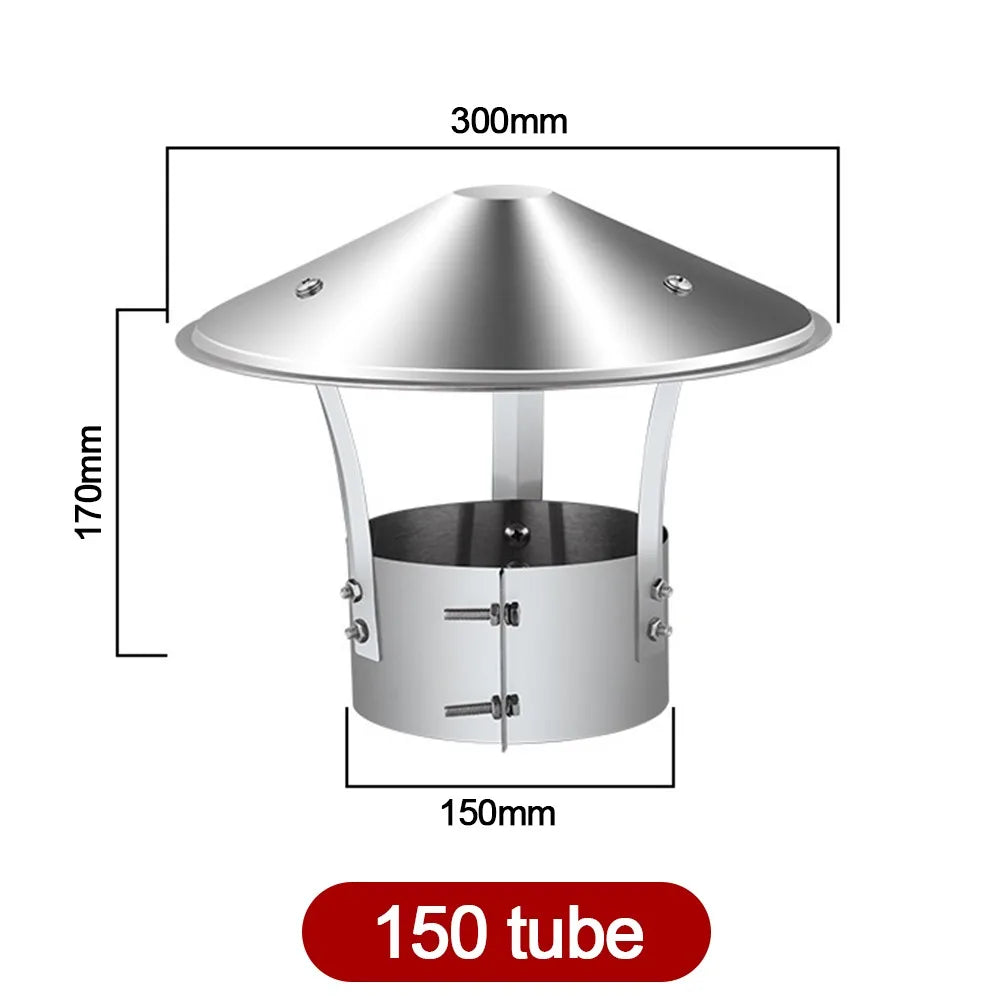 Stainless Steel Chimney Rain Cap 75–160mm | Exhaust Vent Hood