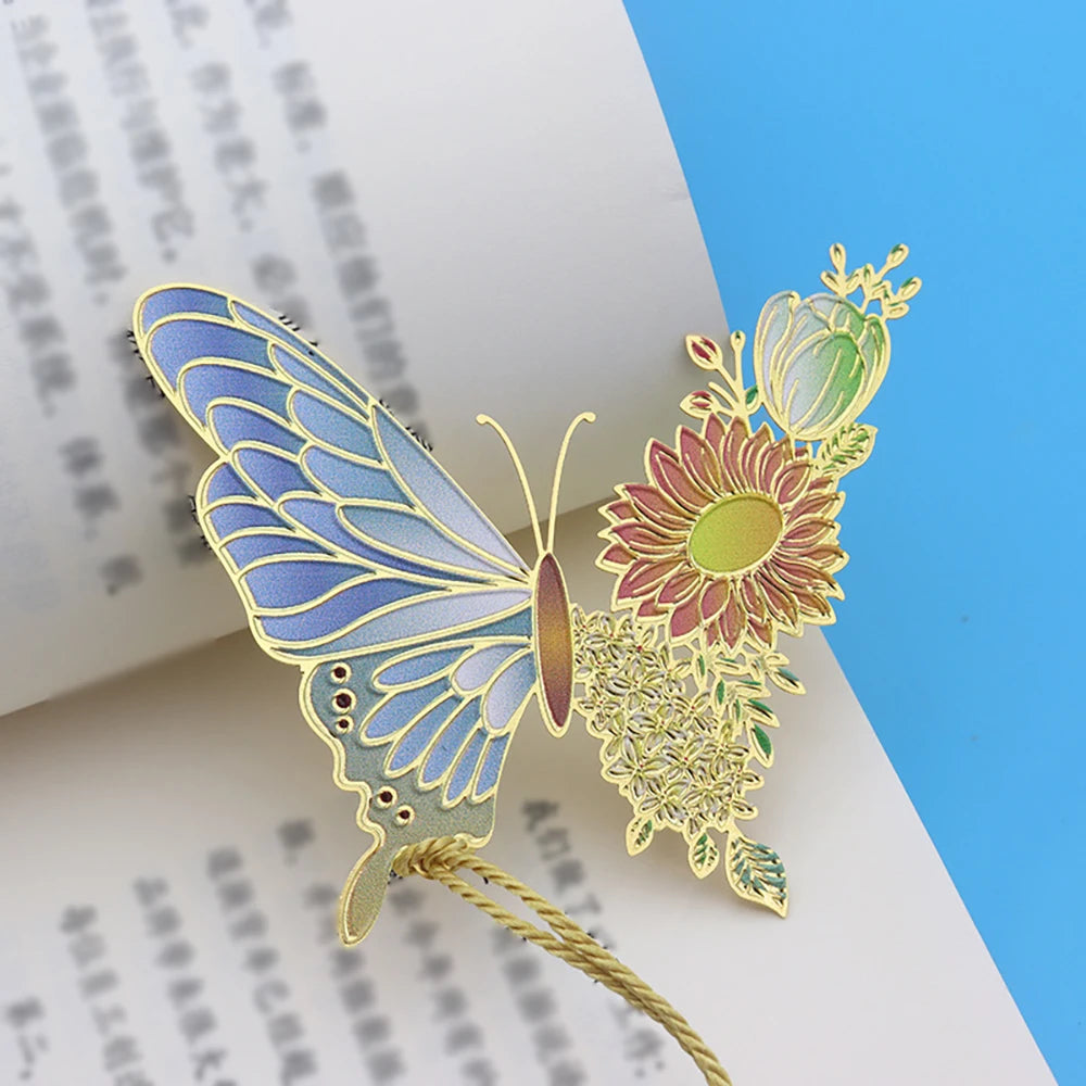 Chinese Butterfly Metal Bookmark Hollowed Out Antique Teacher's Day