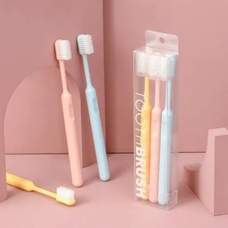 Adult Couple Household Toothbrush with Protective Cover, Superfine Super Soft Small Head Peaceful Pleasures Health and Wellness