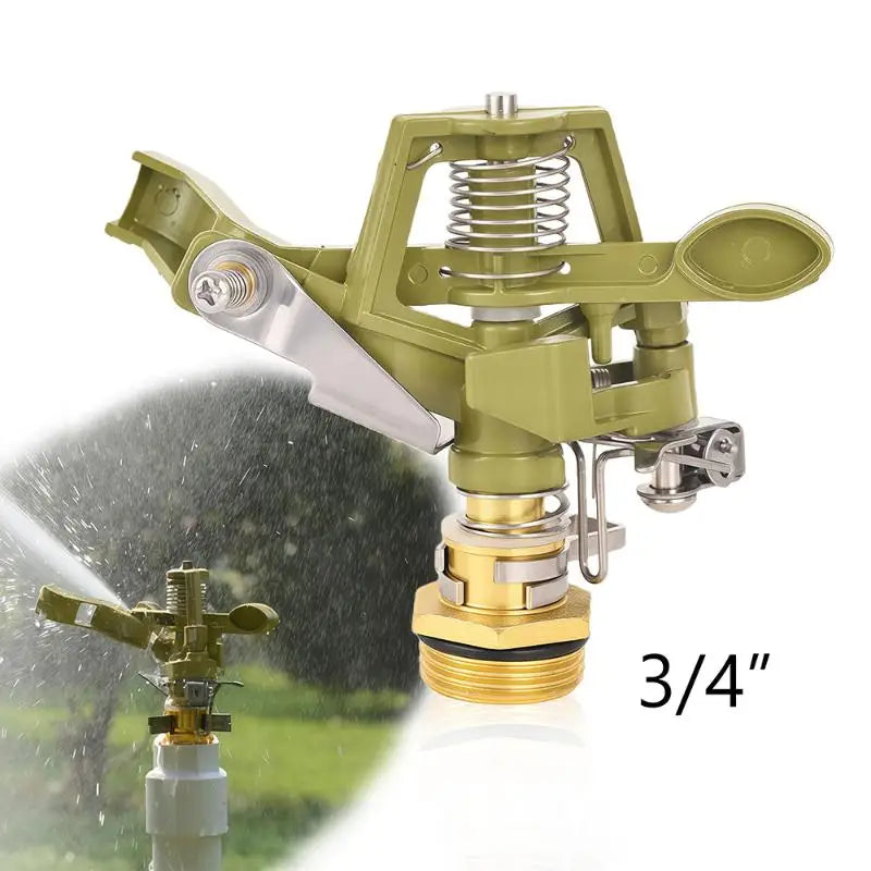 360° Metal Pulsating Lawn Sprinkler – 1/2 & 3/4 Inch Garden