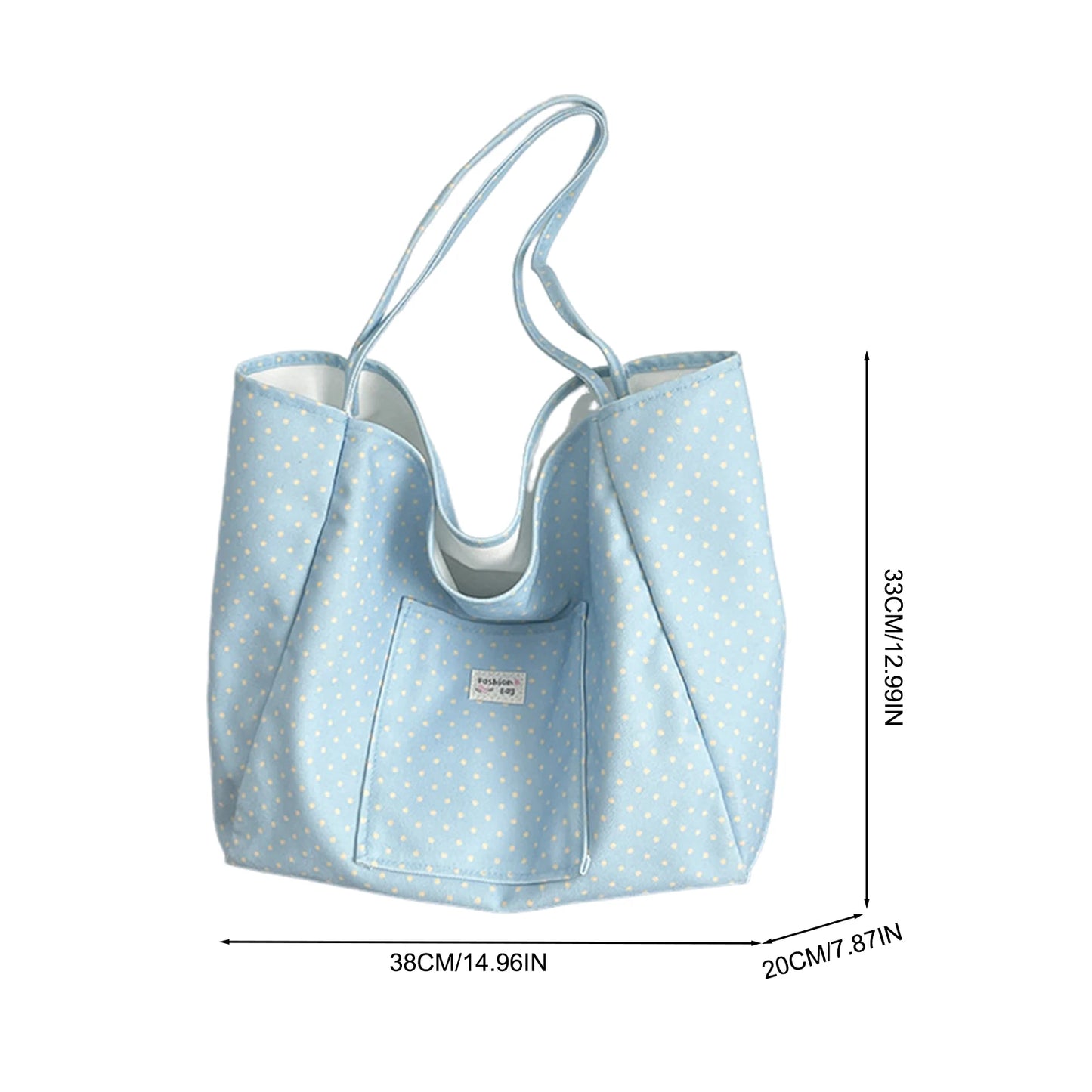 Women's Polka Dot Tote Bag Large Capacity Commuter Shoulder Handbag With Reinforced Bottom Peaceful Pleasures Health and Wellness