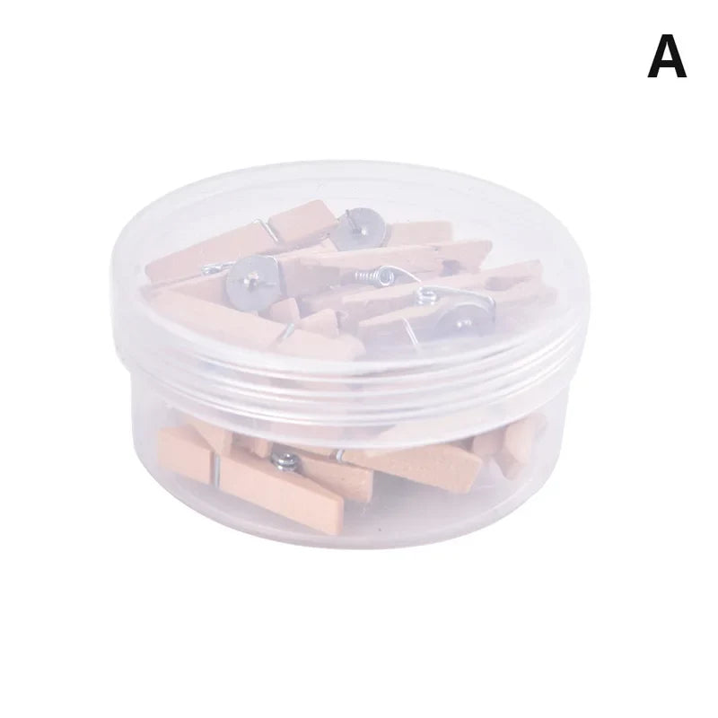 20-Pack Wooden Clip Push Pins for Cork Boards & Bulletin Boards