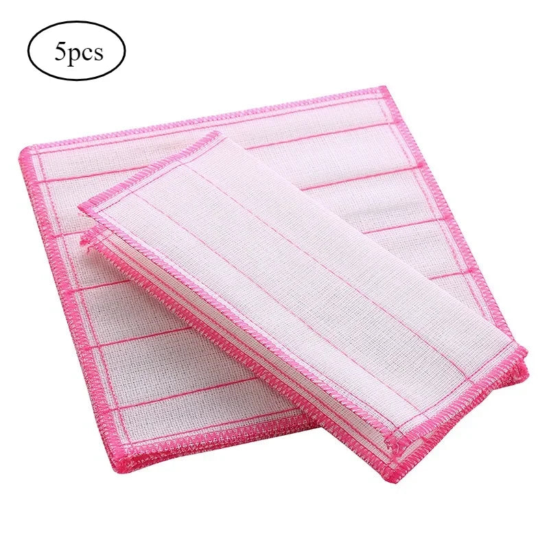 5/10pcs Cotton Kitchen Rag, Reusable Sanitary Cleaning Rag, Rag, Soft and Quick-drying Kitchen Necessities, Dish Towel. Peaceful Pleasures Health and Wellness 5pcs