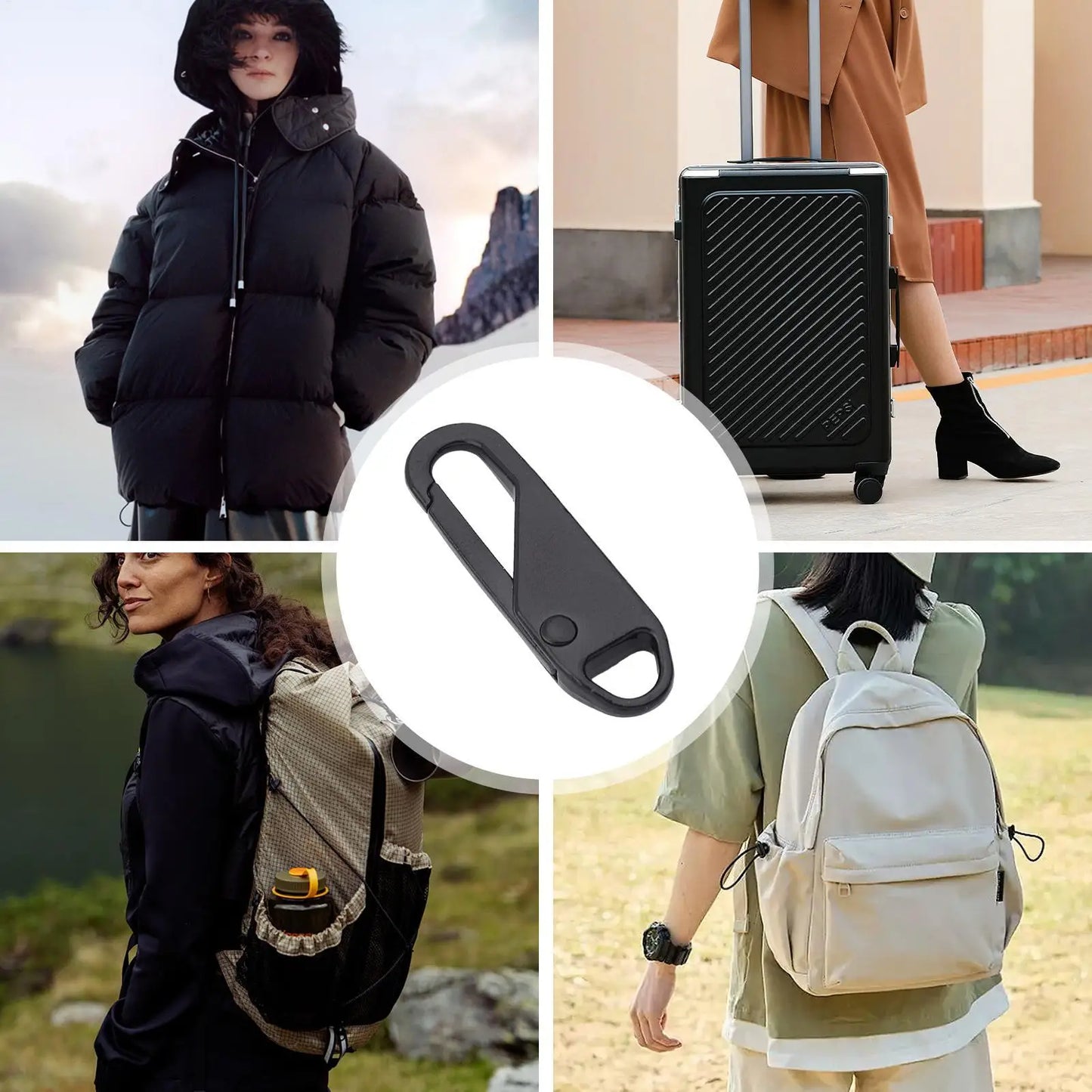 Metal Zipper Pull Replacement for Luggage, Backpacks & Jackets