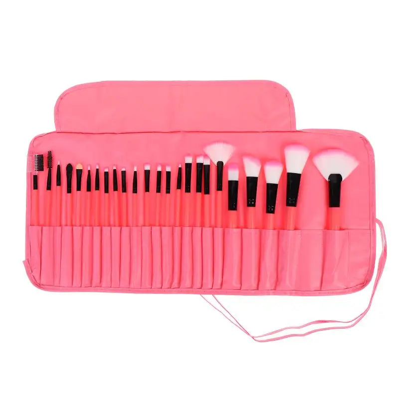 24pcs Makeup Brush Sets Professional Cosmetics Brushes Eyebrow Powder Foundation Shadows Pinceaux Make Up Tools With Storage Bag Peaceful Pleasures Health and Wellness Pink