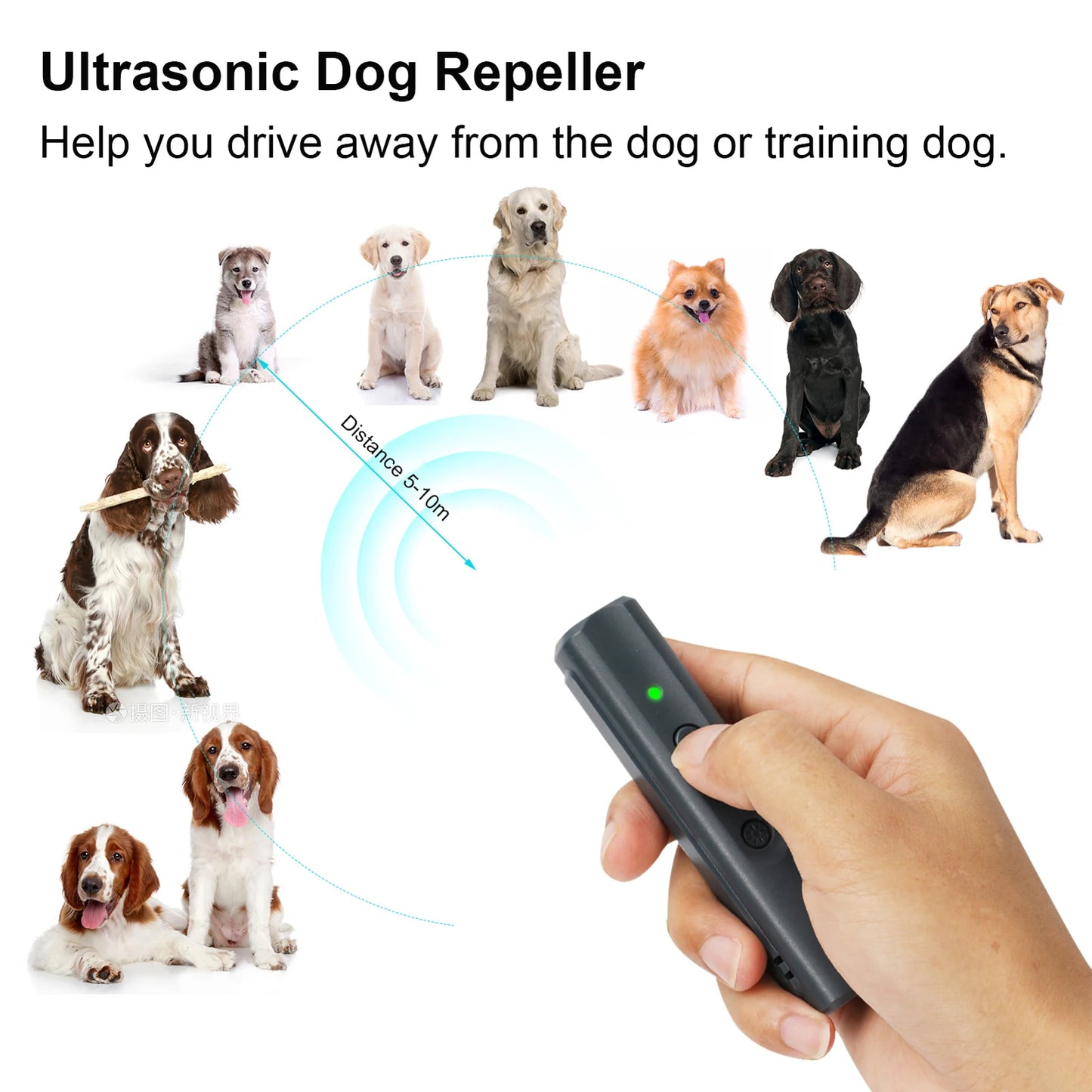 Drive Device Portable Dog Trainer Anti Barking Ultrasonic Repeller