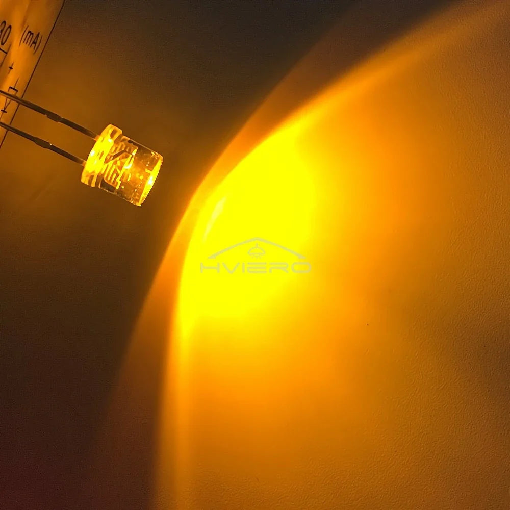 10PCS 5mm Flat Top Ultra Bright LED Diodes – Wide Angle Bulbs