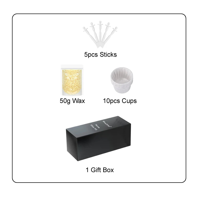 2026 Portable Nose And Ear Hair Removal Wax Bean Kit - Paper-Free Cleaning Set for Men & Women - Wax Bean Hair Removal Kit Peaceful Pleasures Health and Wellness 112-White