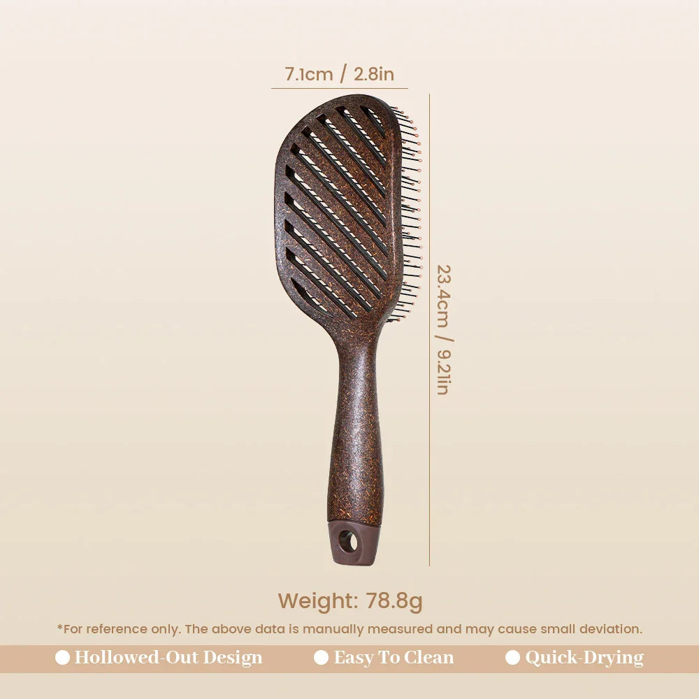 Hollow Boar Bristle Hair Brush – Detangling & Scalp Massage