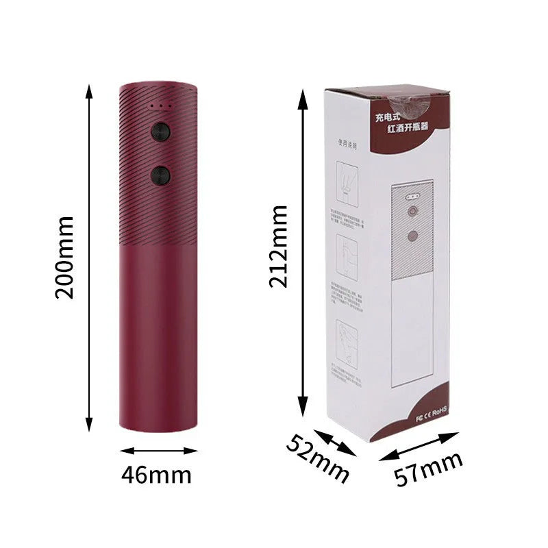 Automatic Wine Bottle Opener USB Rechargeable Electric Wine Corkscrew Opener One-click Button Wine Tools Bar Kitchen Products Peaceful Pleasures Health and Wellness Wine Red