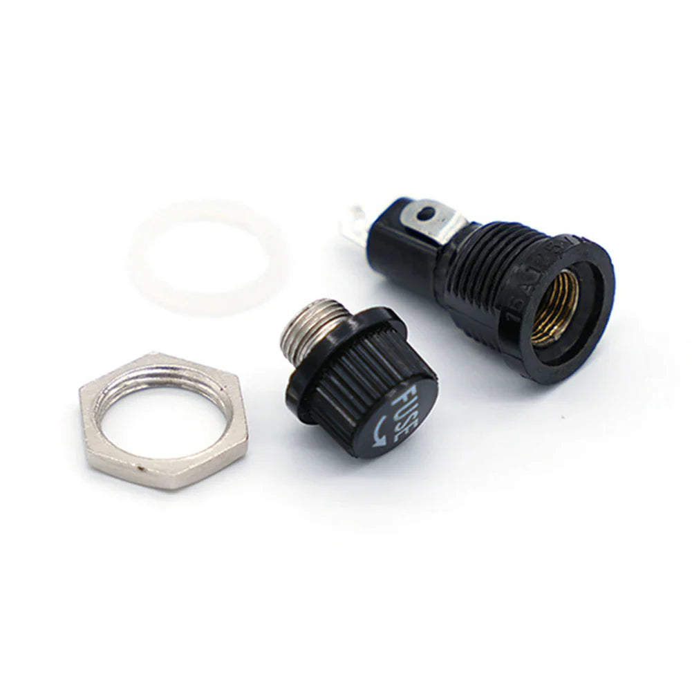 10-Pack 5x20mm Panel Mount Fuse Holders – 10A 250V