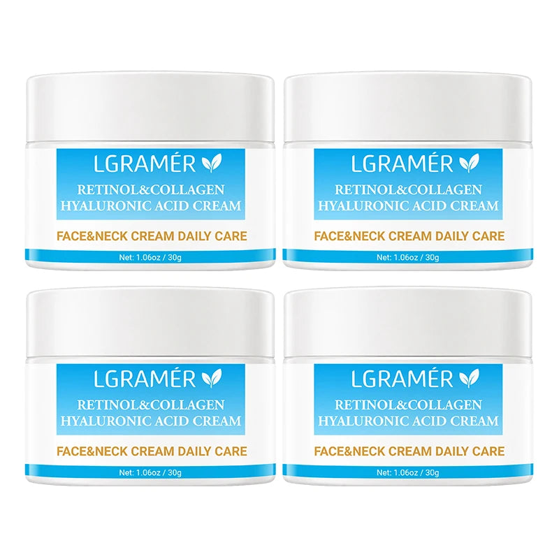 Retinol Face Cream Lifting Firming Soothing Repair Damaged Skin,Deep Collagen Nourishing Rejuvenation Improve Dullness Shrink Po Peaceful Pleasures Health and Wellness 30g-4pcs