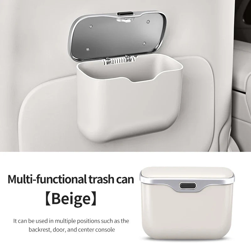 Car Trash Can with Lid – Hanging Auto Interior Waste Bin
