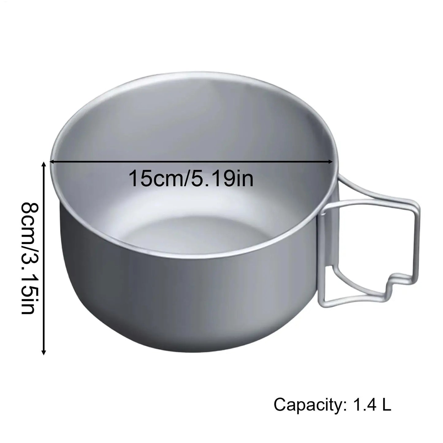 Foldable Titanium Camping Pot 1.4L | Outdoor Backpacking Cookware