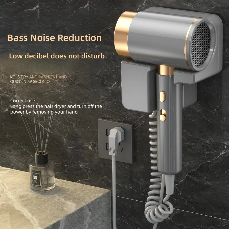 New Product: High Power, Fast Drying, Silent, Hole Free Installation Wall Mounted Hair Dryer For Hotels/Homestays 220V Peaceful Pleasures Health and Wellness Grey 220V-240V EU Plug