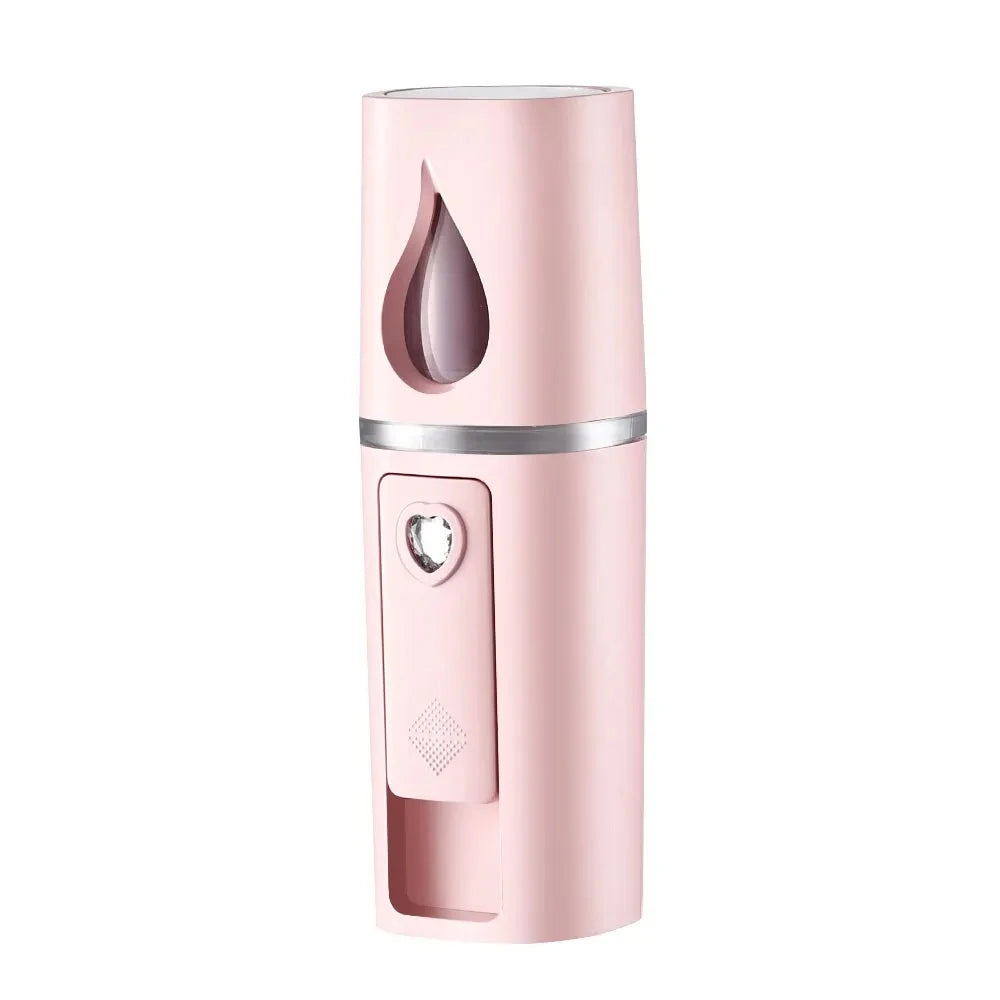 20ml USB Rechargeable Nano Facial Sprayer, Handheld Face Steamer & Humidifier for On-The-Go Hydrating Skin Care Peaceful Pleasures Health and Wellness Pink