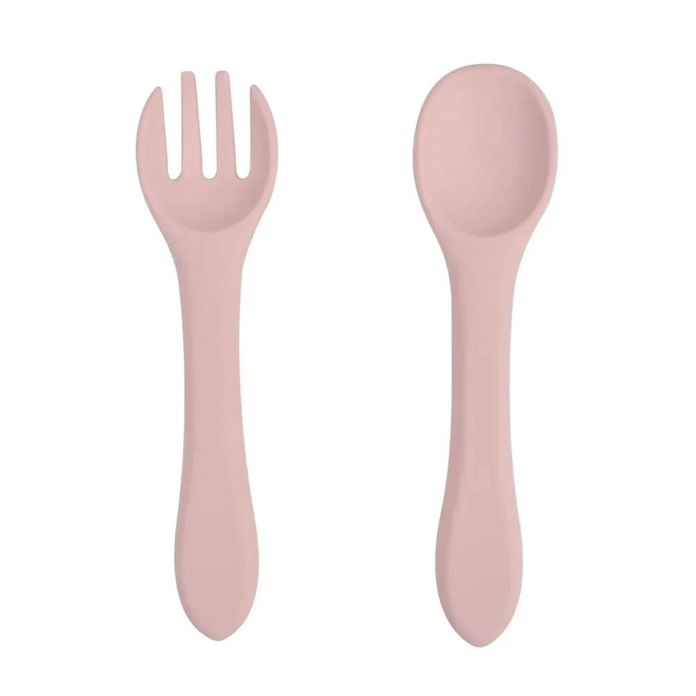 Food-Grade Silicone Baby Spoon & Fork Set | BPA-Free