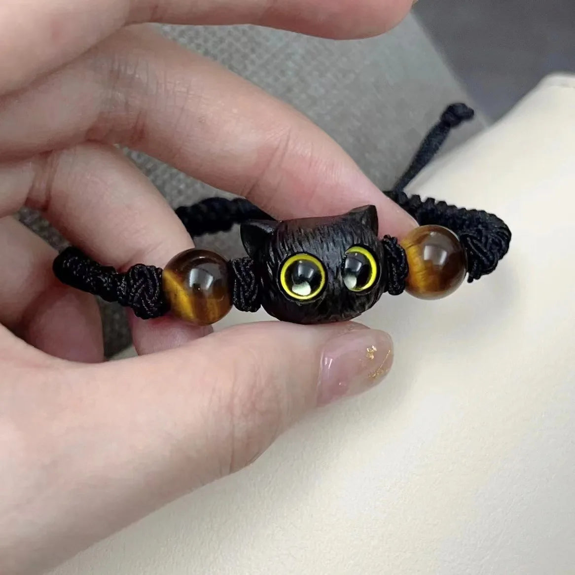 Cute Cat Charm Bracelet | Crystal Braided Fashion Jewelry