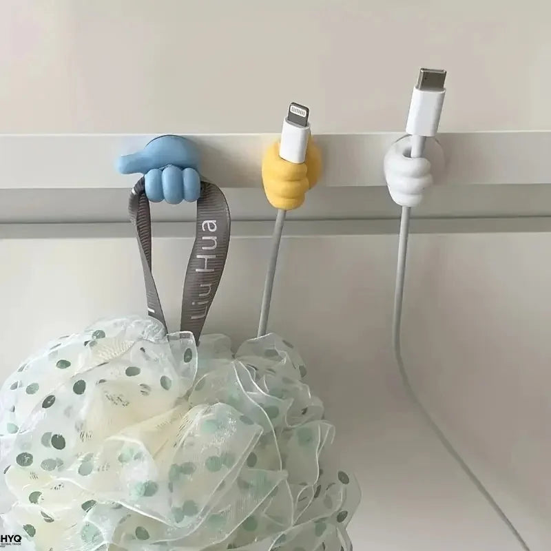 Thumb-shaped Cable Organizer Storage Clips No-drill Adhesive Hooks