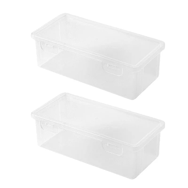 1-4 Transparent plastic desktop organizer box for miscellaneous storage of office supplies, pens, file boxes, kitchen storage bo Peaceful Pleasures Health and Wellness 2PCS
