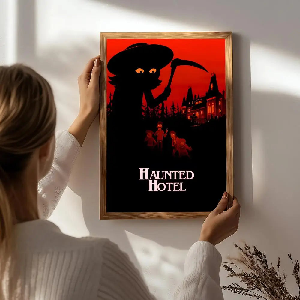 Haunted Hotel Game Poster – HD Waterproof Self-Adhesive Wall Art Wall Art Poster Peaceful Pleasures Health and Wellness White8 50X70cmNoframe