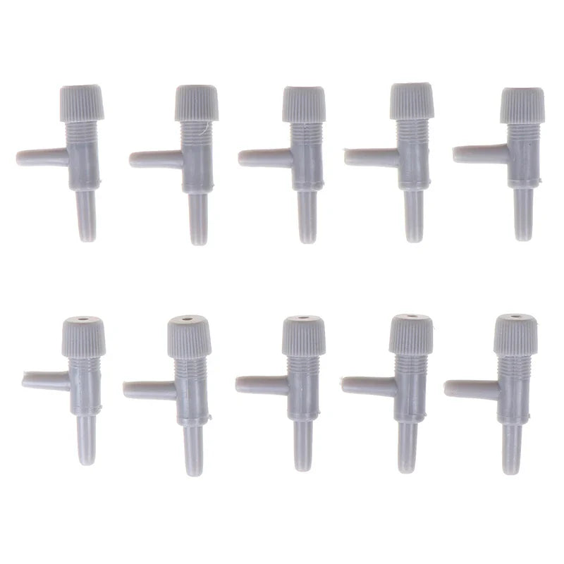 10-Pack Aquarium Air Flow Control Valves | 4mm Air Line Tubing