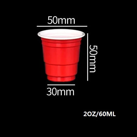 50PCS 18OZ 2OZ 16 OZ Plastic Party Cups in Red for Drinks, Soda, Punch, Barbecue, Cola or Water Disposable Peaceful Pleasures Health and Wellness 2OZ 50pcs