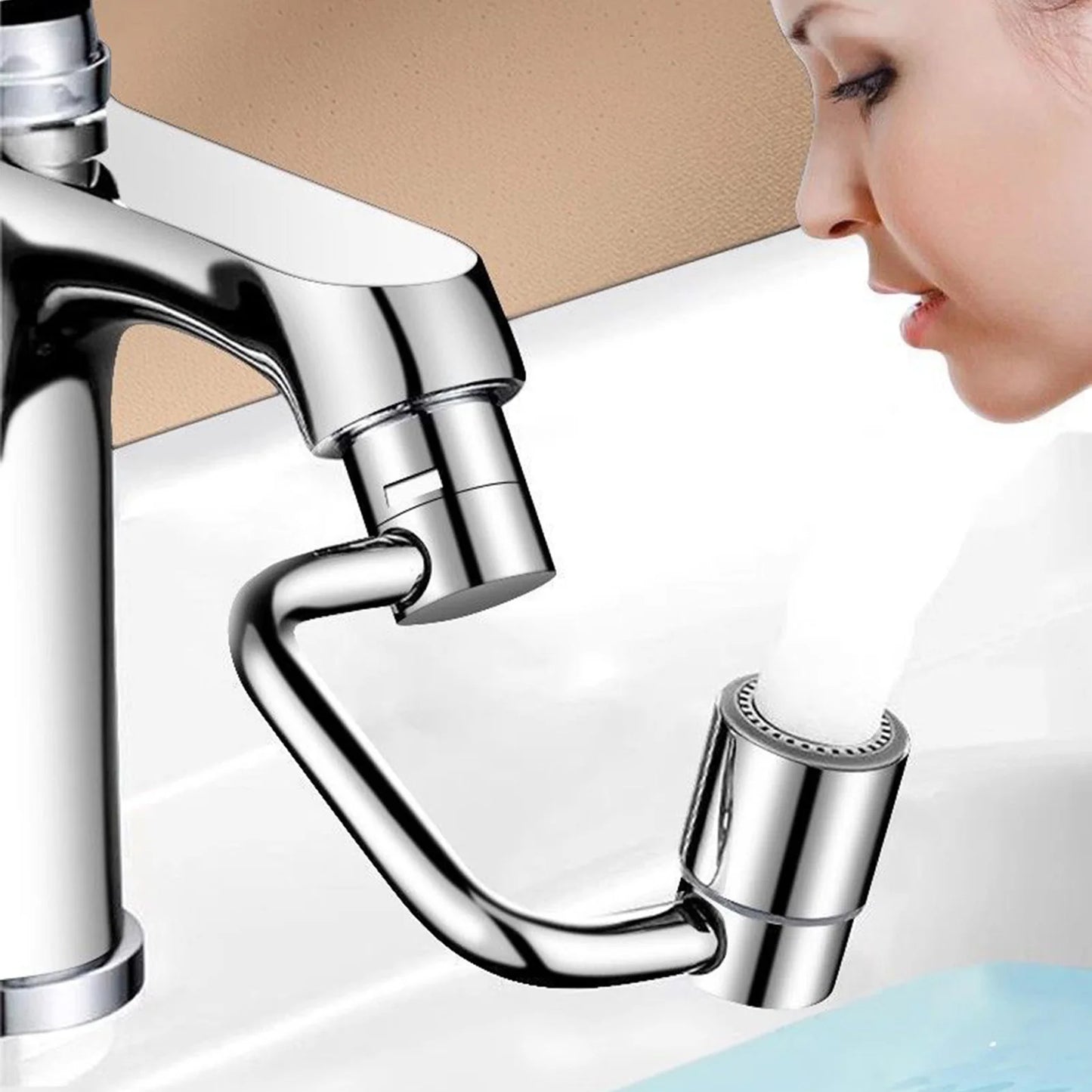 Flexiflow Rotating Faucet Extender Stainless Steel Valve Core Corrosion-Resistant for Kitchen Bathroom Restroom Peaceful Pleasures Health and Wellness