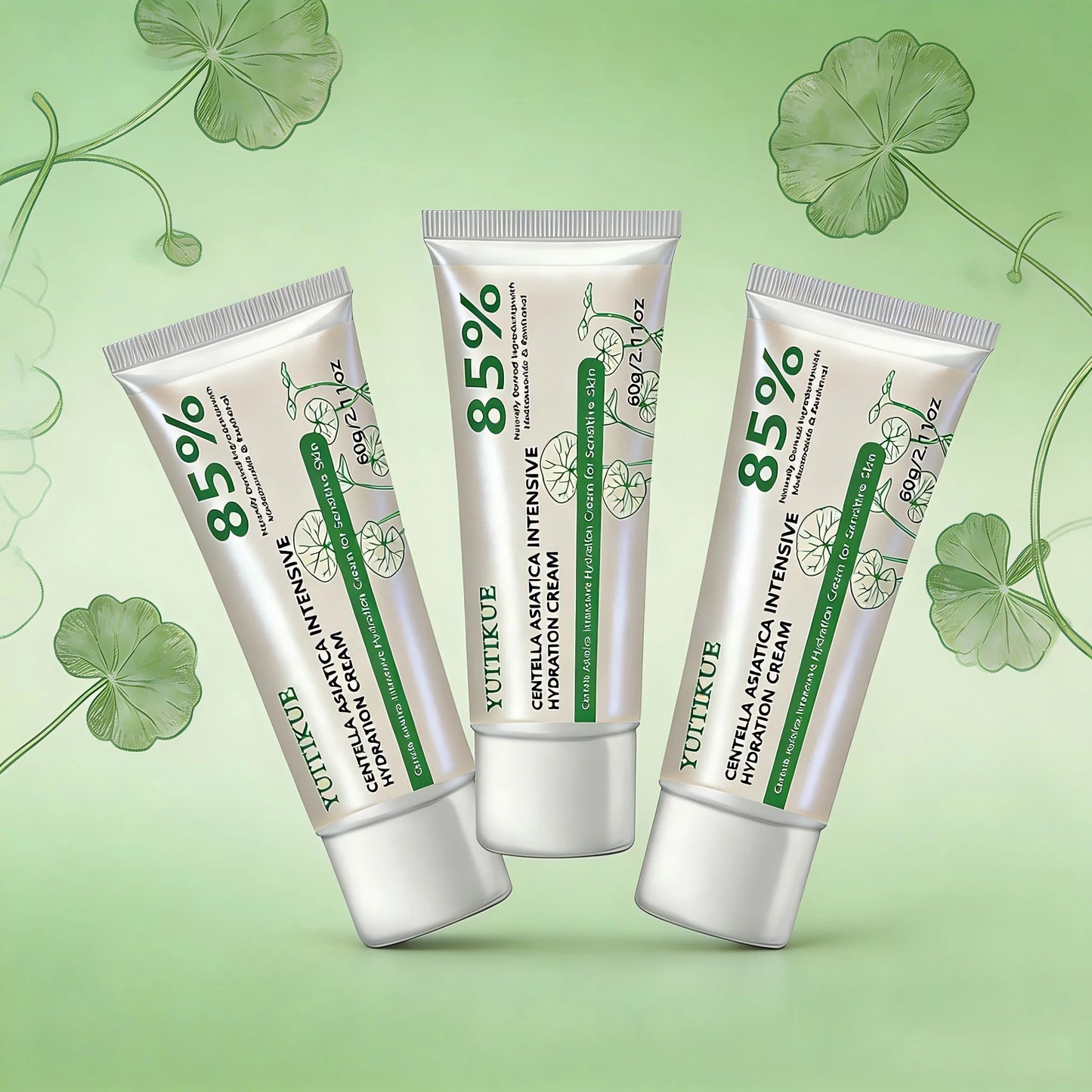 YUITIKUE Centella Asiatica Hydration Cream 60g – Sensitive Skin Face Moisturizer Cream Peaceful Pleasures Health and Wellness 3pc