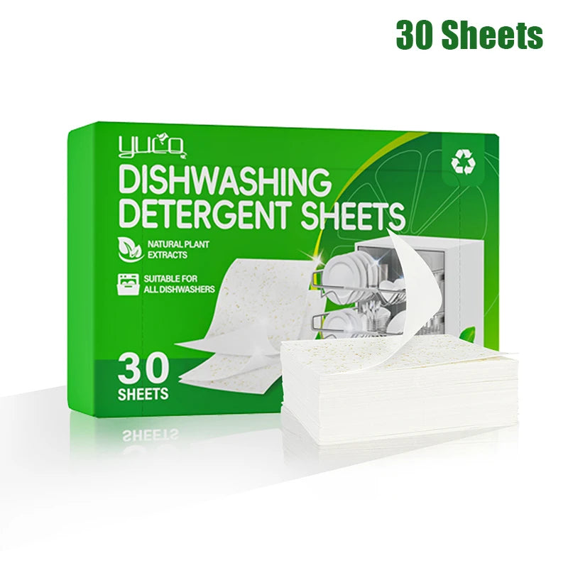 Dishwashing Detergent Sheet 30/100pcs Dishwasher Cleaner Oil Dirt Removal Deodorizer Cleaning Tablet Machines BowlsKitchen Tool Peaceful Pleasures Health and Wellness 30 Sheets