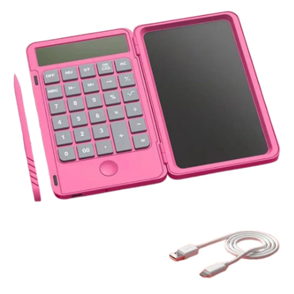 2in1 Scientific Calculator Large Screen Display Erasable Function Calculators with Tablet Multifunctional Foldable Peaceful Pleasures Health and Wellness Rose Red