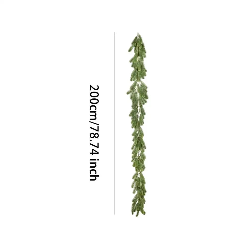 78.74" Artificial Pine Cedar Branches | Faux Christmas Stems Artificial Christmas Stems Peaceful Pleasures Health and Wellness light green China Mainland